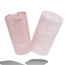 IZY Koffie Beker - Roze - Thermos mug - Koffiebeker to go - Thermosbeker - RVS 6 uur warm 350ML