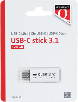 USB-stick Quantore USB-C 128GB 3.1 zilver