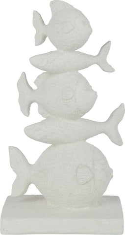 J-Line 5 Vissen Op Elkaar Poly Wit