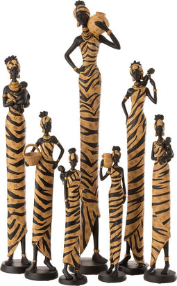 J-Line Afrikaanse Vrouw Zebra Poly Zwart/Bruin