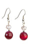 J-Line oorbel Kristal + Parel - nepbont - fuschia