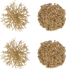 J-Line bal Hanger Rond/Koraal - kunststof - goud - doos van 4