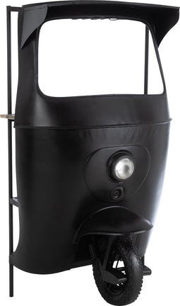 J-Line Bar Fiets Tuktuk Metaal/Mango Hout Zwart/Naturel