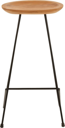 J-Line barstoel - hout/ijzer - naturel