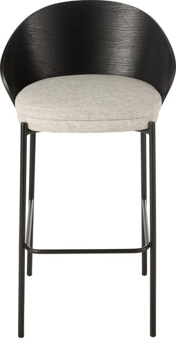 J-Line barstoel Lone - multiplex/metaal - zwart/grijs