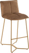 J-Line barstoel Pierre - metaal/textiel - bruin - 2 stuks
