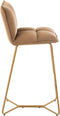 J-Line barstoel Pierre - metaal/textiel - bruin - 2 stuks