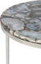 J-Line bijzettafel Agaat - steen/metaal - grijs/zilver - set van 2