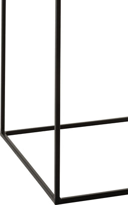 J-Line bijzettafel Hoog Vierkant Oxidize - aluminium/ijzer - zwart/groen - set van 2