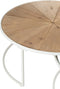 J-Line bijzettafel Relax - metaal/hout - wit/naturel - set van 2