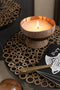 J-Line bijzettafel Ringen - hout/glas - bruin/zwart - set van 2