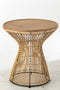 J-Line bijzettafel Rond Groeven - rotan - naturel