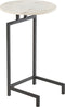 J-Line Bijzettafel Rond Marmer/Ijzer Wit/Zwart