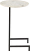 J-Line Bijzettafel Rond Marmer/Ijzer Wit/Zwart