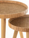 J-Line bijzettafel Rond Tripod - hout - naturel - set van 2