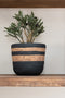 J-Line bleompot Kenia - keramiek - zwart/bruin - small - Ø 14.00 cm - 2 stuks