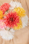 J-Line bloem Chrysant - kunststof - wit/geel/oranje - 3 stuks