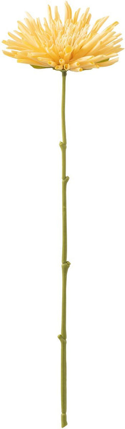 J-Line bloem Chrysant Mini - kunststof - lichtgeel - 24 stuks