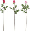 J-Line bloem Roos Dicht Fresh Touch - kunststof - roze - 3 stuks