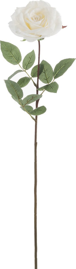 J-Line bloem Roos Open Fresh Touch - kunststof - wit - 12 stuks