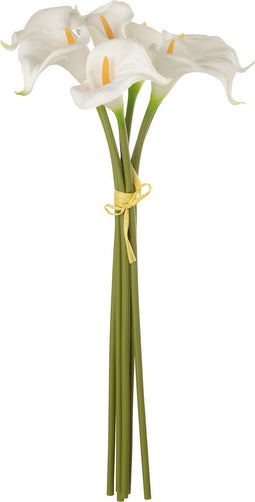 J-Line bloemenboeket Calla - kunststof - wit - large - 7 stuks