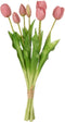 J-Line bloemenboeket Tulpen 7 Stuks - kunststof - roze - large