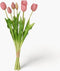 J-Line bloemenboeket Tulpen 7 Stuks - kunststof - roze - large