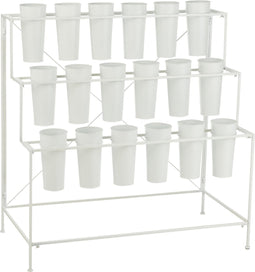 J-Line bloemenstandaard 18Stuks - metaal - wit - large - Ø 46.50 cm