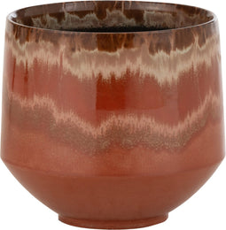 J-Line bloempot Aline - keramiek - rood - small - Ø 21 cm