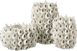 J-Line bloempot Anemone - porselein - wit - Ø 37 cm