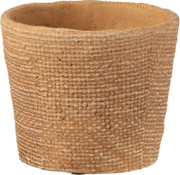 J-Line bloempot Bistro - cement - naturel - small - 2 stuks - Ø 12.5 cm