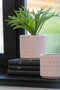 J-Line Bloempot Blinkend - Keramiek - roze - Ø 12 cm - 2 stuks