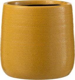 J-Line bloempot Effen - keramiek - oker - small - 2 stuks - Ø 12 cm