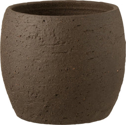 J-Line bloempot Enya - keramiek - bruin - large - Ø 24 cm