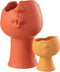 J-Line bloempot Enya - porselein - terracotta - Ø 17 cm