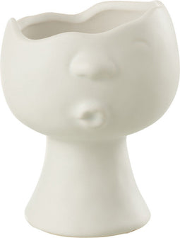 J-Line Bloempot Enya Porselein Wit Small - Ø 11.00 cm