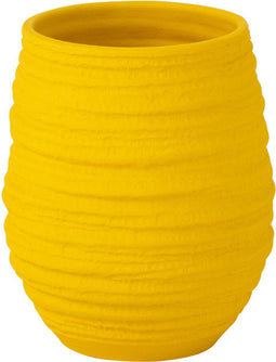 J-Line bloempot Fiesta - keramiek - geel - small - Ø 18 cm