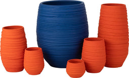 J-Line bloempot Fiesta - keramiek - oranje - large - Ø 44 cm