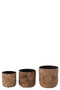 J-Line bloempot Flek - keramiek - bruin - medium - Ø 20.00 cm