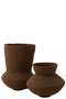 J-Line bloempot Flek - keramiek - bruin - small - Ø 16.00 cm