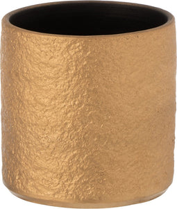 J-Line bloempot Gatsby - keramiek - goud - small - Ø 14 cm - 2 stuks