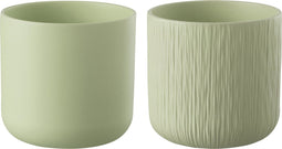J-Line bloempot Gen - keramiek - pistache - XL - 2 stuks - Ø 20.5 cm