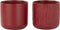 J-Line bloempot Gen - keramiek - rood - medium - 2 stuks - Ø 15 cm