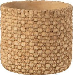 J-Line bloempot Gewoven - cement - beige - large - Ø 18 cm