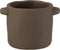 J-Line bloempot Gustave - cement - donkerbruin - 2 stuks - Ø 14.5 cm