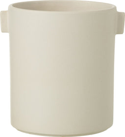 J-Line bloempot Handvat Steengoed - keramiek - wit - Ø 14 cm