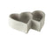 J-Line bloempot Hartvorm 2 delig - cement - grijs - 2 stuks