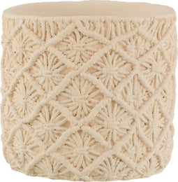 J-Line bloempot Ibiza - cement - wit - large - Ø 32 cm