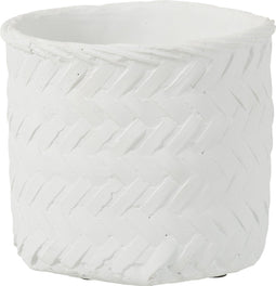 J-Line bloempot Immitatie Gewoven - cement - wit - medium - Ø 20 cm