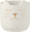 J-Line bloempot Kat - cement - wit/goud - small - Ø 14 cm